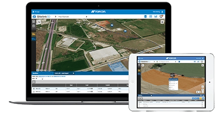 Sitelink3D v2 software loaded on laptop and field computer