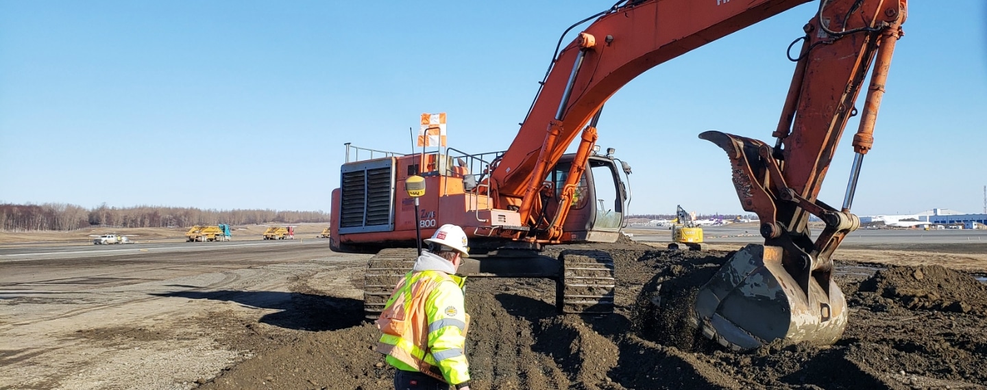 Earthmoving machine control system at work on Alaska job site