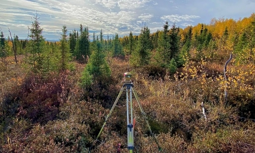 GPS Alaska surveying equipment on the Alaska tundra