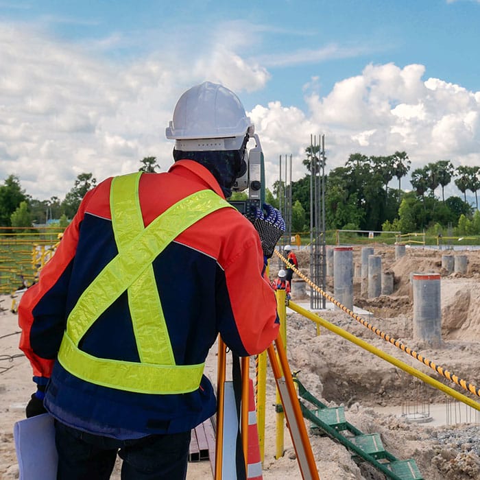 Surveyor on the job using the FC-6000 Field Computer