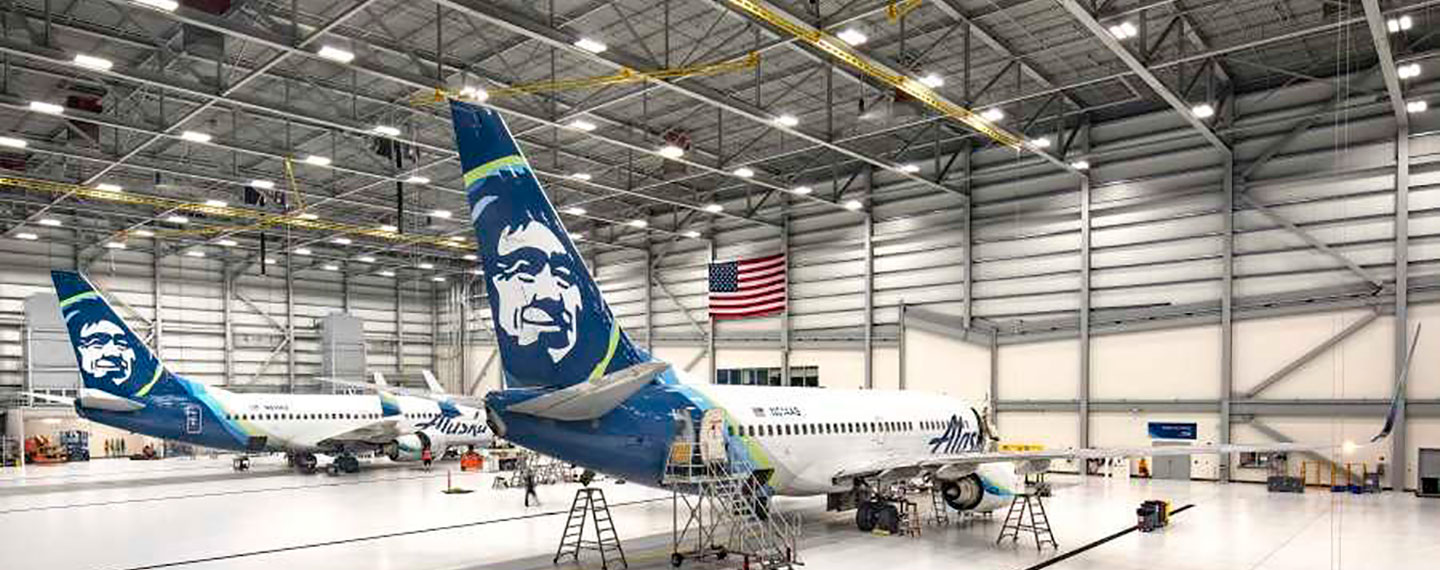 GNSS Repeater Kits at use in Alaska Airline hangar