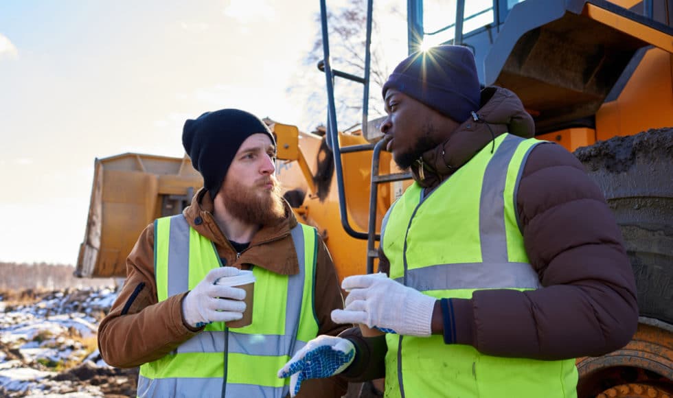 Construction crew undergoing machine control systems training on site