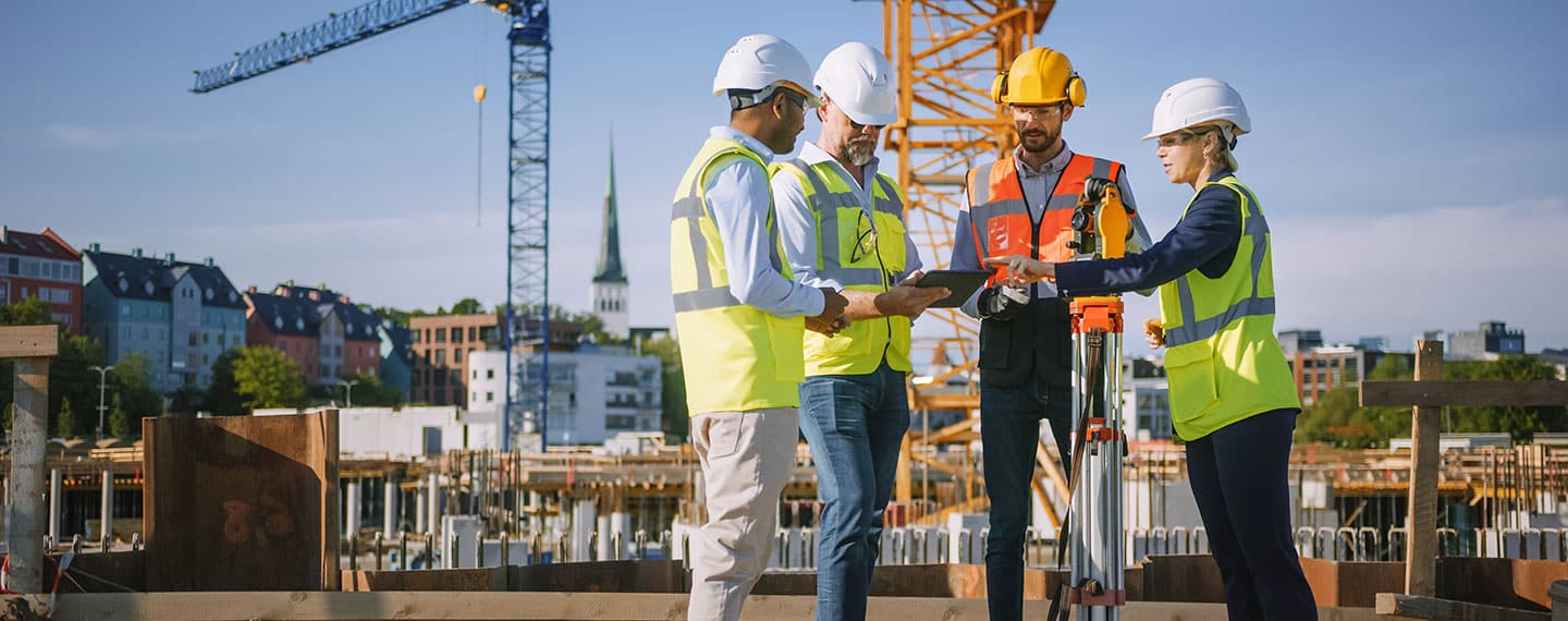 Constructions workers on the job site using MAGNET Field