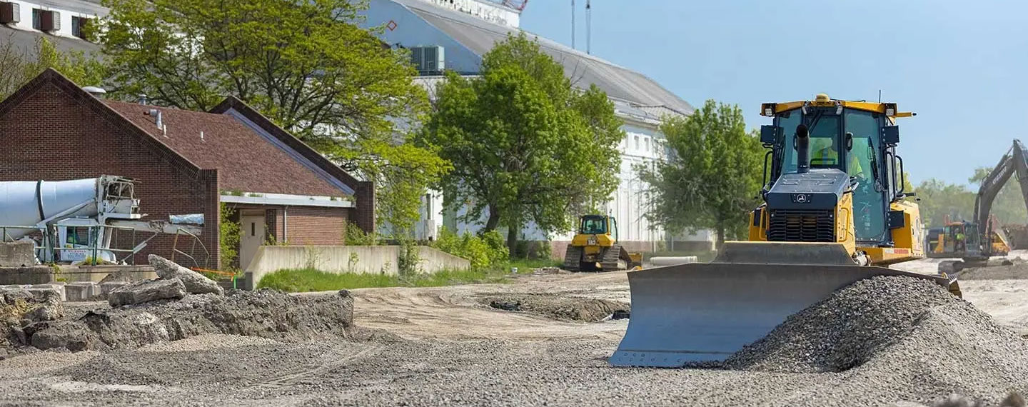 Bulldozer on job site using the MC-Max Dozer